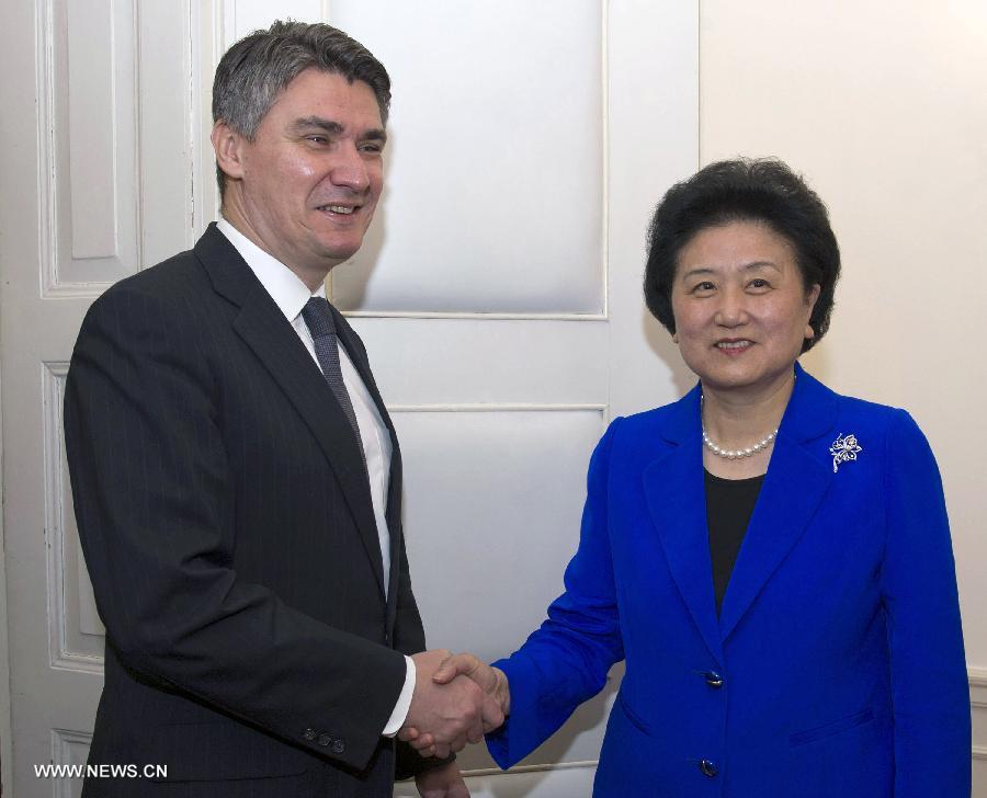 La vice-PM chinoise plaide en faveur d'une coopération sino-croate mutuellement bénéfique