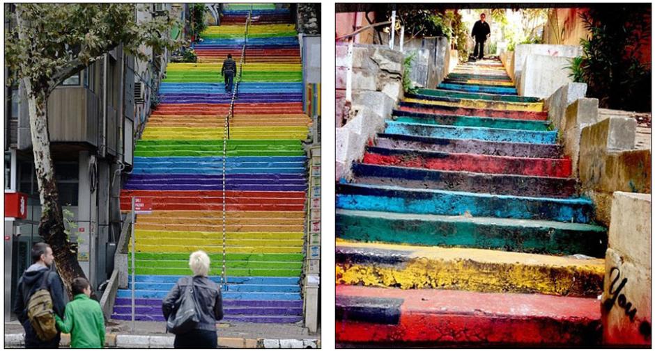 Escalier arc-en-ciel à Istanbul (Source de photo : CRI online)