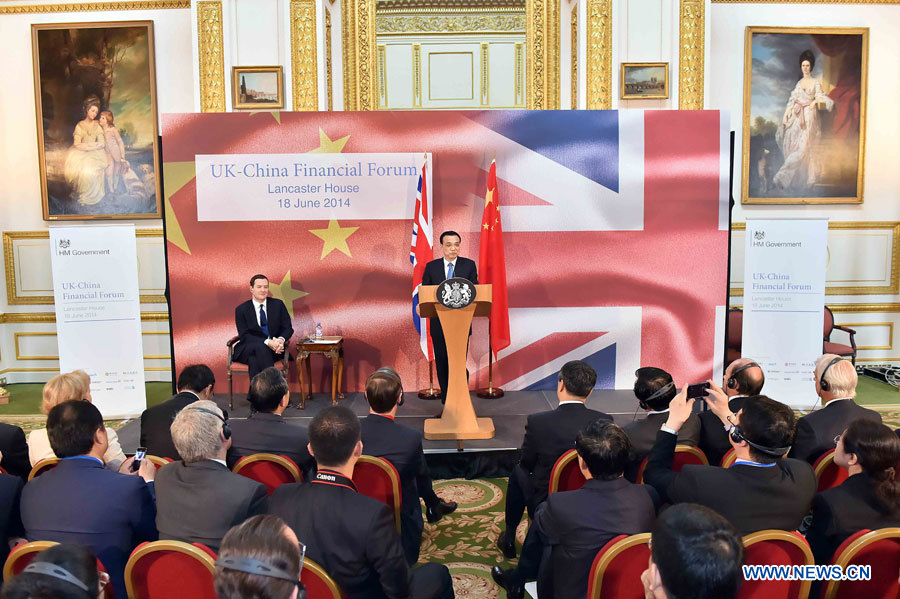 La Chine et le Royaume-Uni s'engagent à renforcer la coopération financière