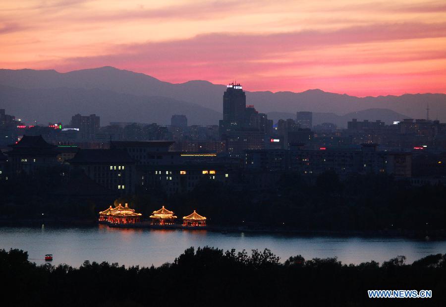 Chine: beaux paysages au moment du coucher du soleil à Beijing