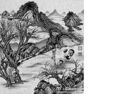 Dolaemon se retrouve dans des illustrations traditionnelles chinoises