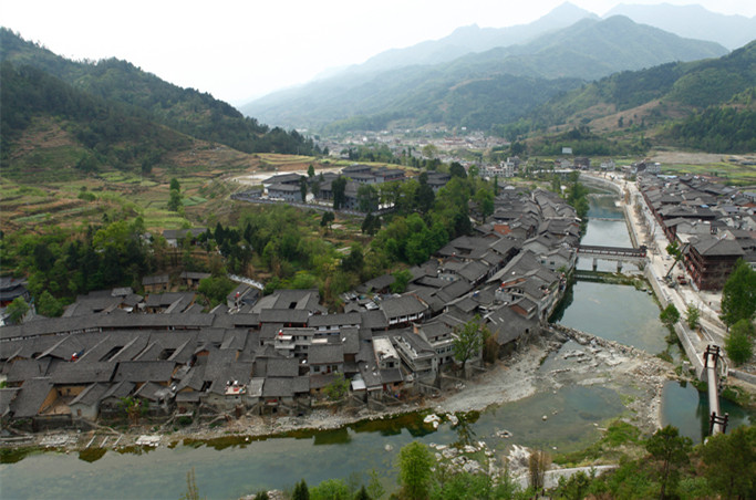 La ville de Qingmuchuan, dans le Comté de Ningqiang
