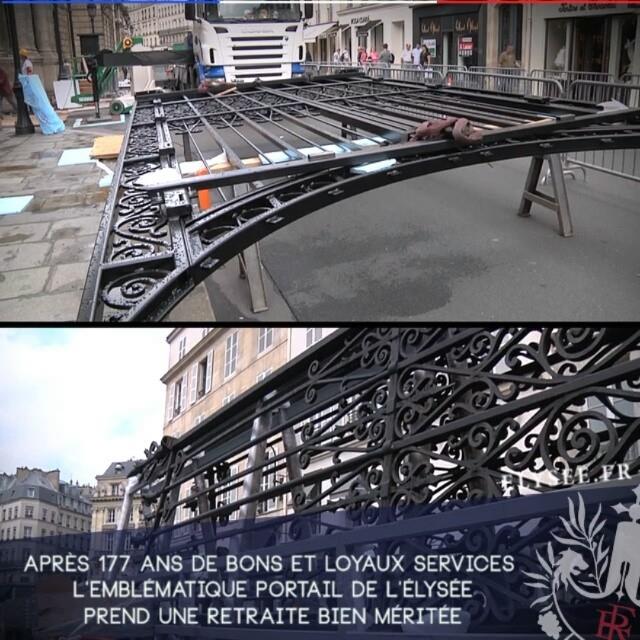 Première rénovation du portail de l'Elysée depuis 1837