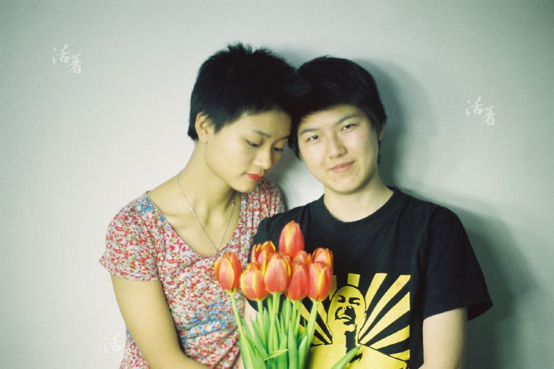 Xiao Meili et sa compagne Mai Zi. L'année dernière, Xiao Meili lancé une randonnée d'une durée de 144 jours pour défendre les droits des femmes.