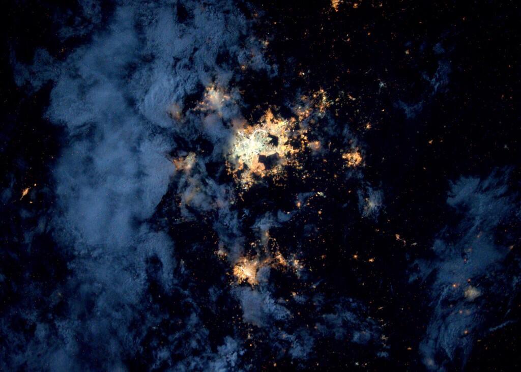 Beijing de nuit, filmée depuis la Station spatiale