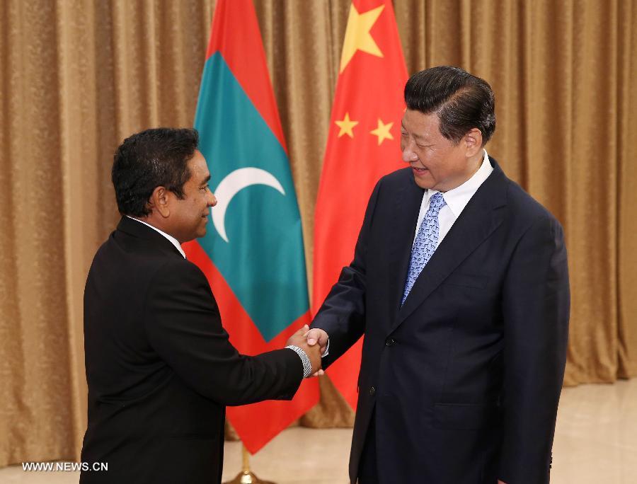  Le président chinois salue la participation des Maldives à la construction de la route maritime de la Soie