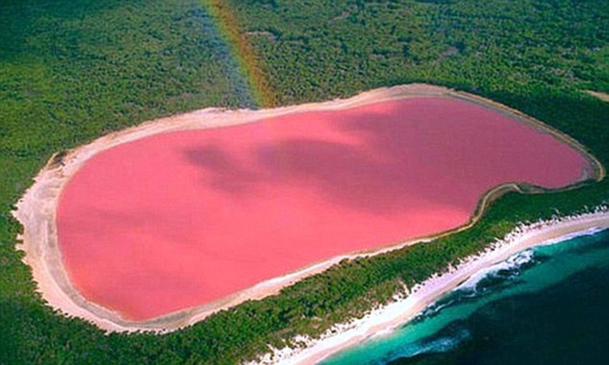 Le lac salé Hutt Lagoon, Australie
