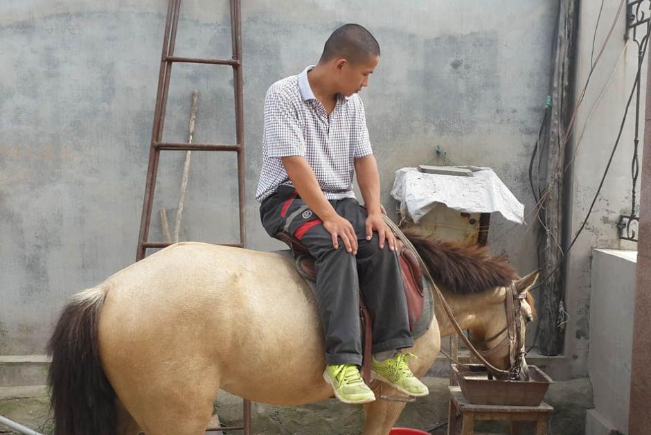 Shi Lin commence par nourrir son cheval après avoir quitté le travail.