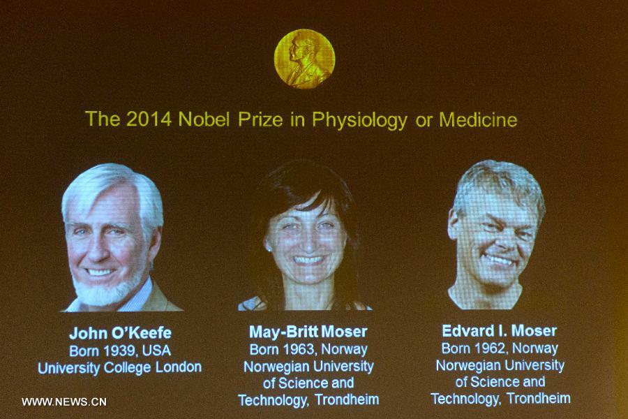 Trois scientifiques se partagent le prix Nobel de physiologie ou médecine 2014