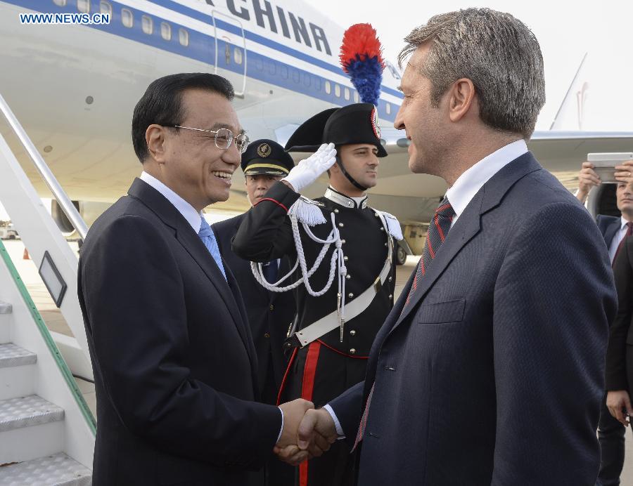 Le Premier ministre chinois arrive à Rome pour une visite officielle en Italie