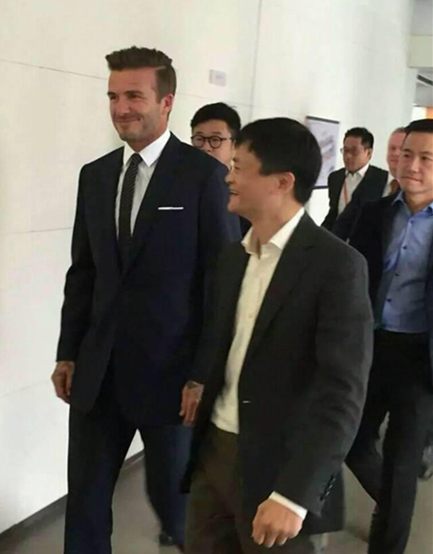 David Beckham en visite au siège d'Alibaba