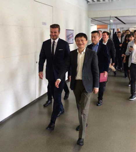 David Beckham en visite au siège d'Alibaba
