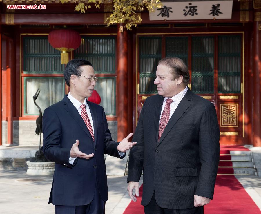 Chine : Zhang Gaoli rencontre le Premier ministre pakistanais
