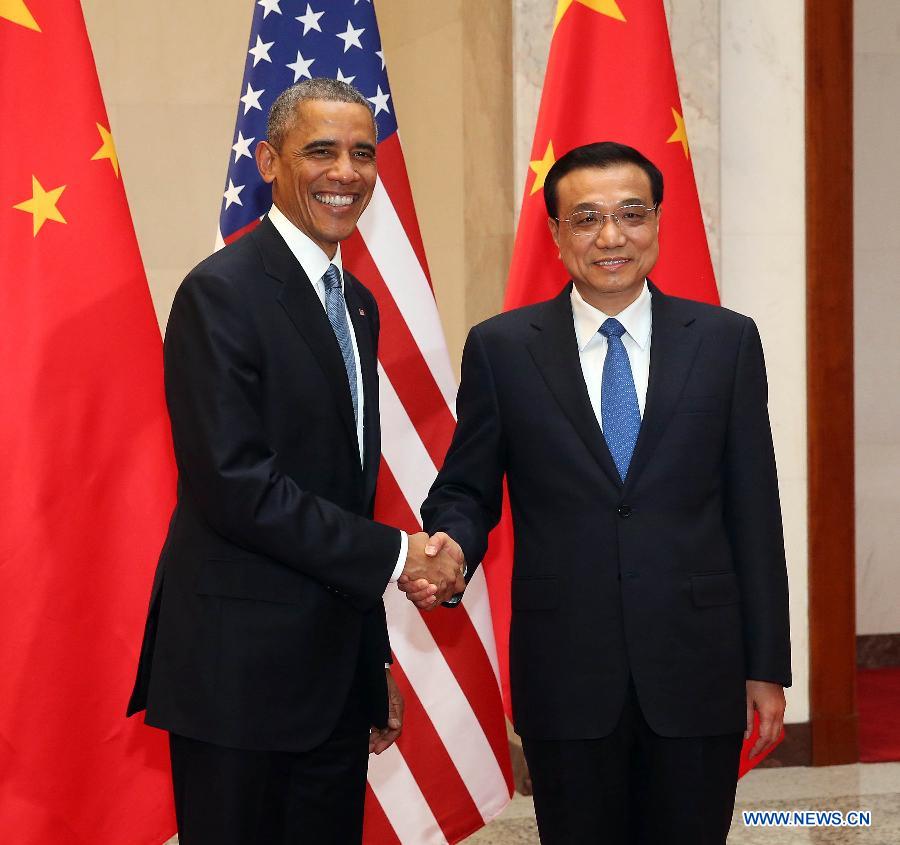Le PM chinois et Barack Obama s'engagent à accélérer les négociations sur un TBI 