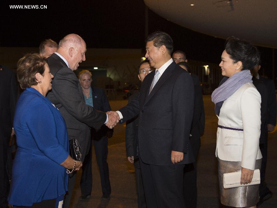 Arrivée du président chinois à Brisbane pour le sommet du G20
