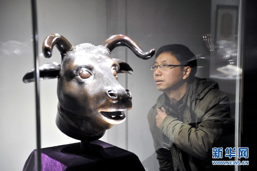 Quatre têtes d’animaux en bronze exposées à Jinan