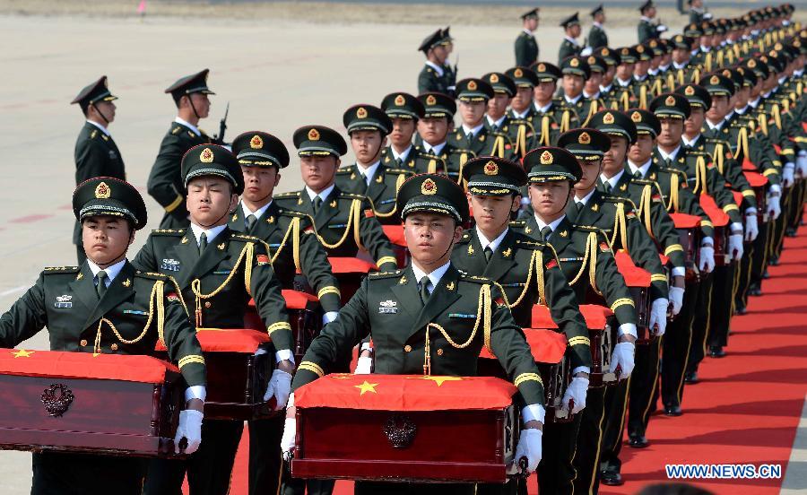 Retour en Chine des dépouilles de soldats morts durant la guerre de Corée