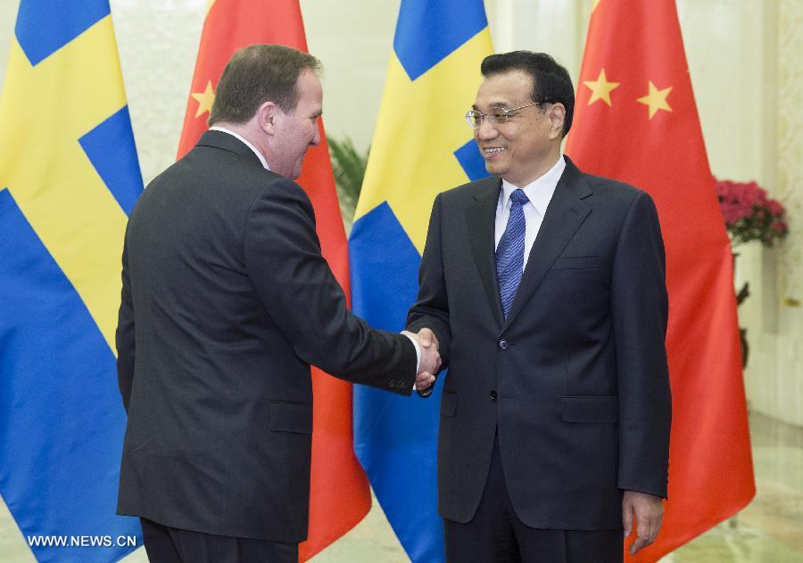 Le Premier ministre chinois rencontre son homologue suédois