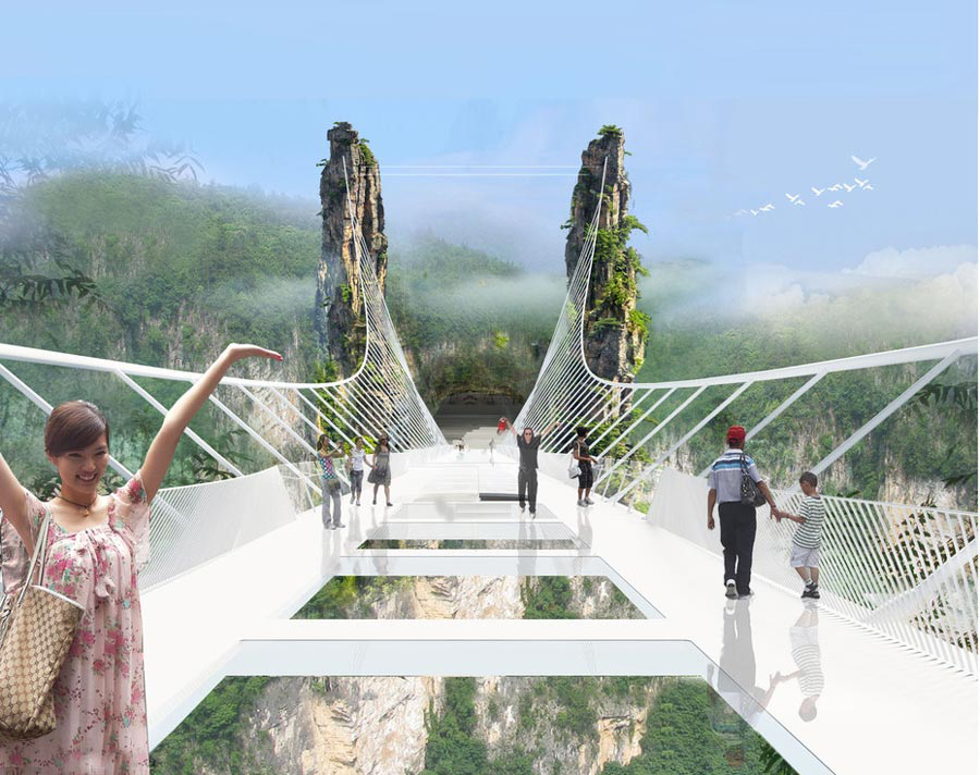 Ouverture prochaine du plus long et plus haut pont de verre du monde en Chine