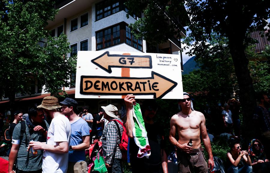 Marches de protestation à l'occasion du Sommet du G7 en Allemagne