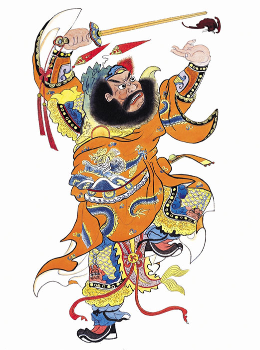 7. Suspendre une image de ZhongkuiZhongkui était un exorciste. Son image, l'air féroce et brandissant une épée magique, est utilisé pour être accroché aux portes des maisons afin d'effrayer les esprits et les démons, en particulier pendant le Festival des bateaux-dragons, dans la région entre le Yangtsé et Huaihe.