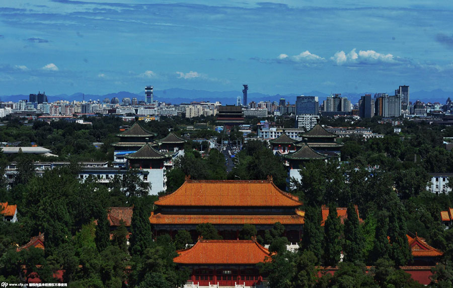 Le ciel bleu révèle la beauté de Beijing 