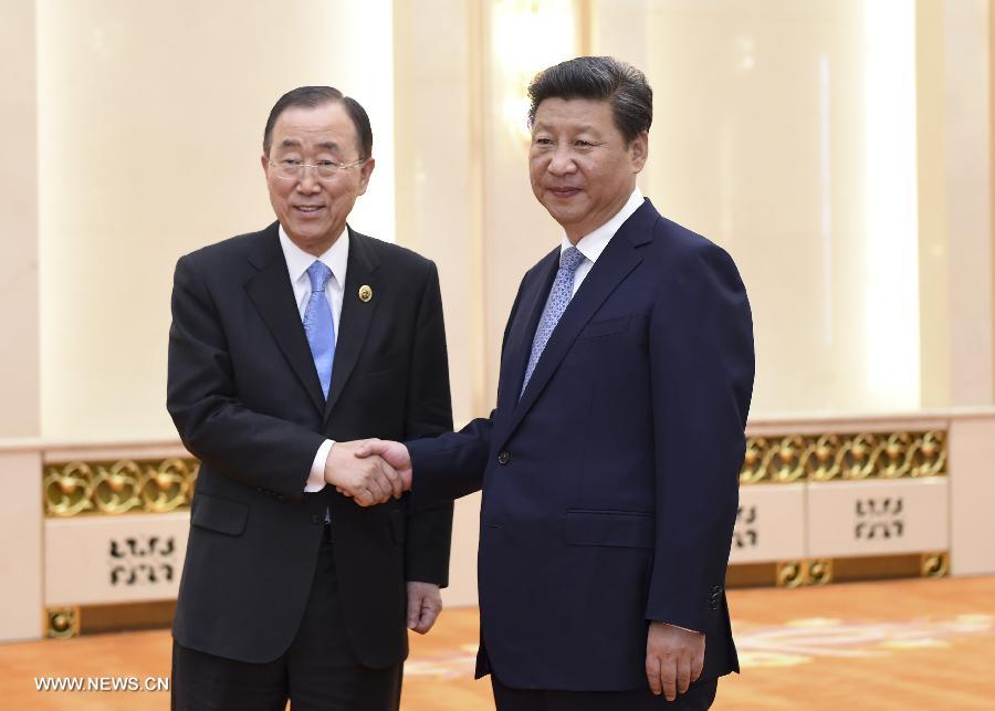 Journée de la Victoire : Xi Jinping rencontre Ban Ki-moon à Beijing