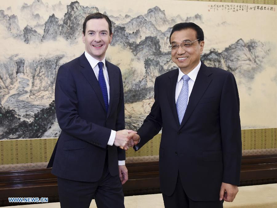 Le PM chinois rencontre le chancelier de l'Echiquier britannique