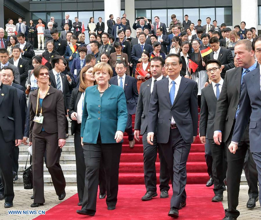 La chancelière Angela Merkel dans le pays natal du PM Li Keqiang
