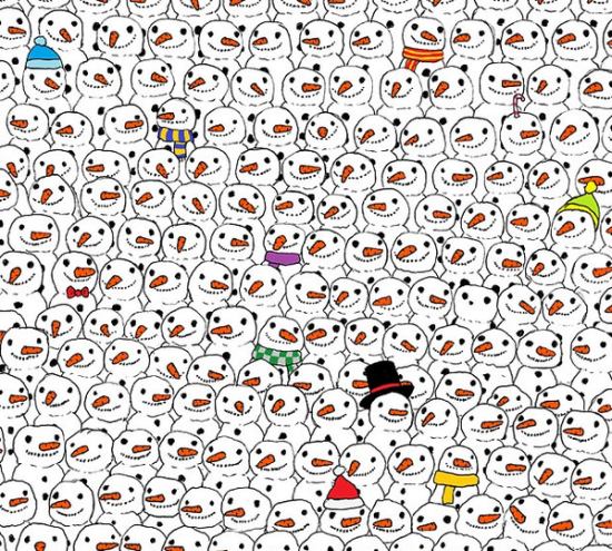 Avez-vous trouvé le panda caché parmi tous ces bonhommes de neige ?