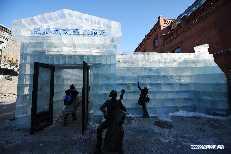Un bar de glace ouvre ses portes à Harbin
