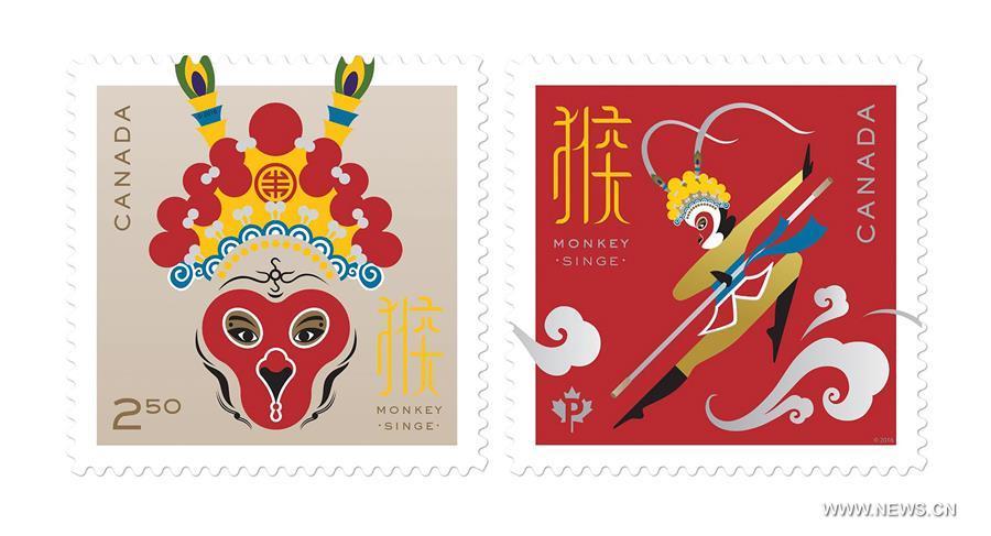 La poste canadienne émet des timbres pour célébrer l'Année du Singe