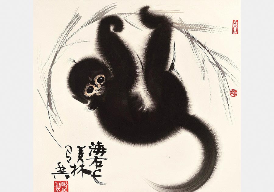Peinture chinoise : les singes se font tirer le portrait