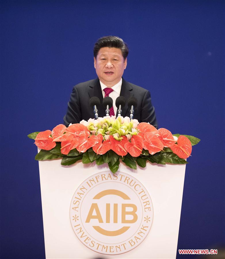 Le président chinois assiste à la cérémonie d'inauguration de la BAII