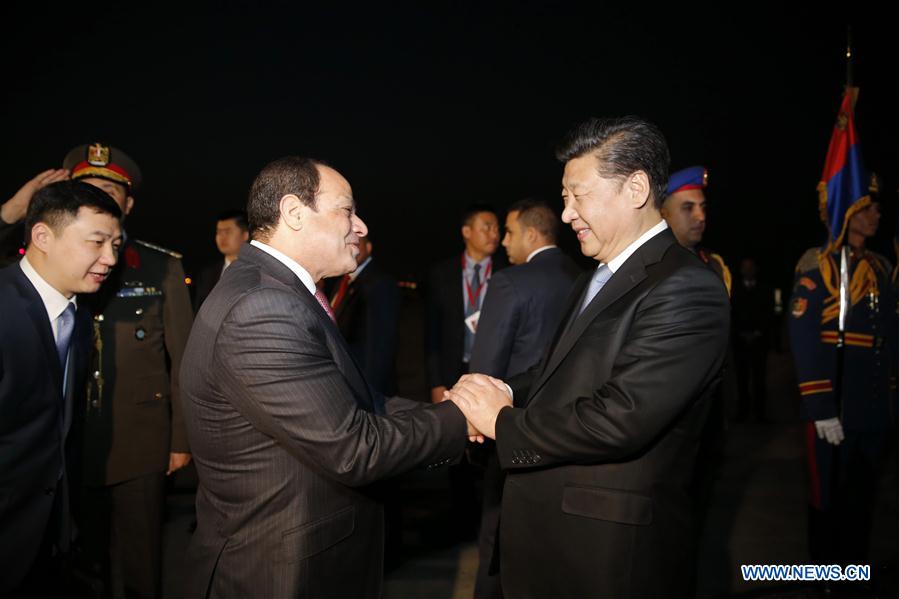 Le président chinois arrive en Égypte pour une visite officielle