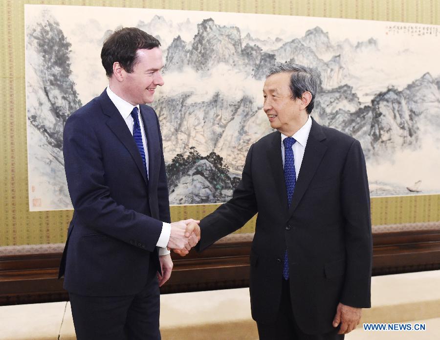 De hauts responsables chinois rencontrent le chancelier de l'Echiquier britannique