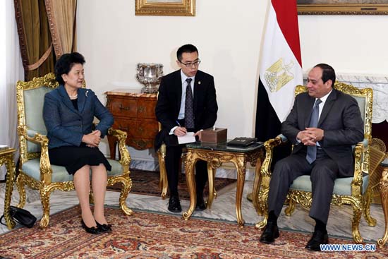 La vice-PM chinoise Liu Yandong rencontre des dirigeants égyptiens pour promouvoir la coopération
