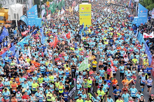 Le semi-marathon de Beijing et de Shanghai