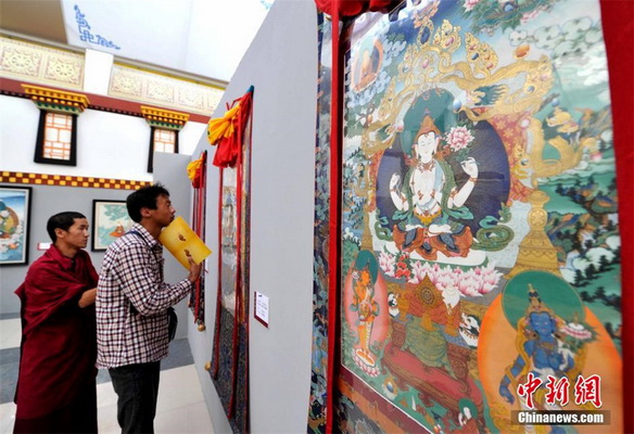 Exposition de peintures thangkas tibétaines
