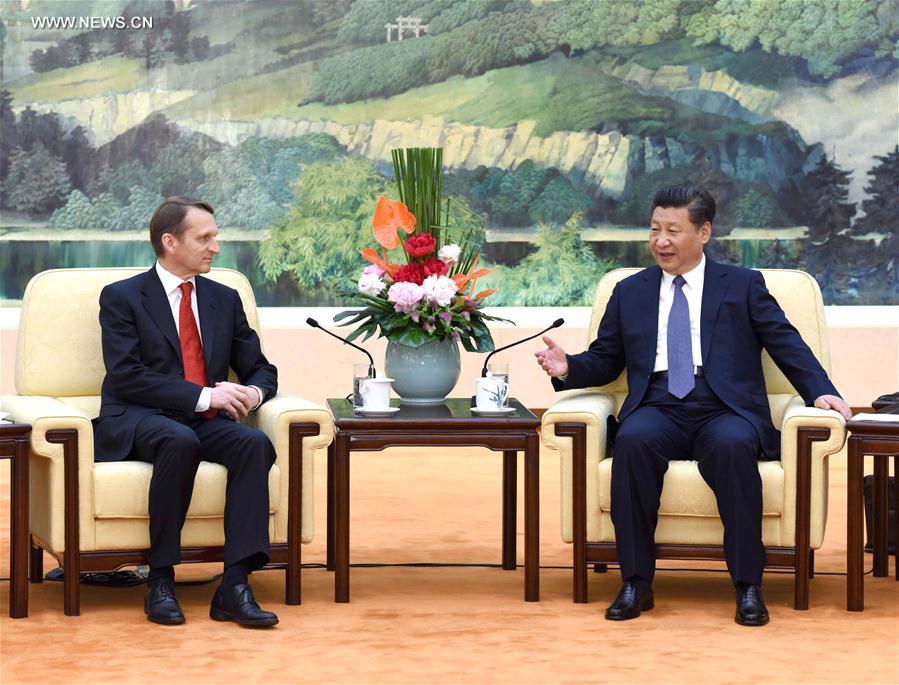 Le président chinois Xi Jinping rencontre le président de la Douma d'Etat de Russie
