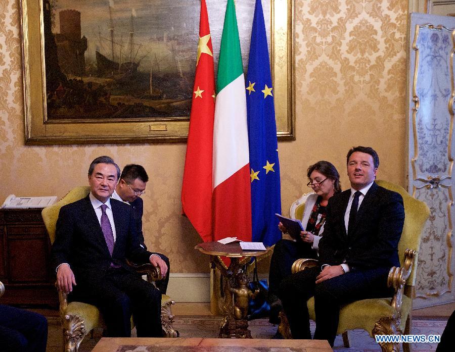 La coopération sino-italienne au coeur de la rencontre entre le PM italien et le chef de la diplomatie chinoise