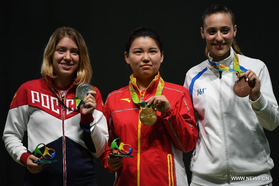 JO 2016 : la tireuse Zhang Mengxue apporte la première médaille d'or à la Chine