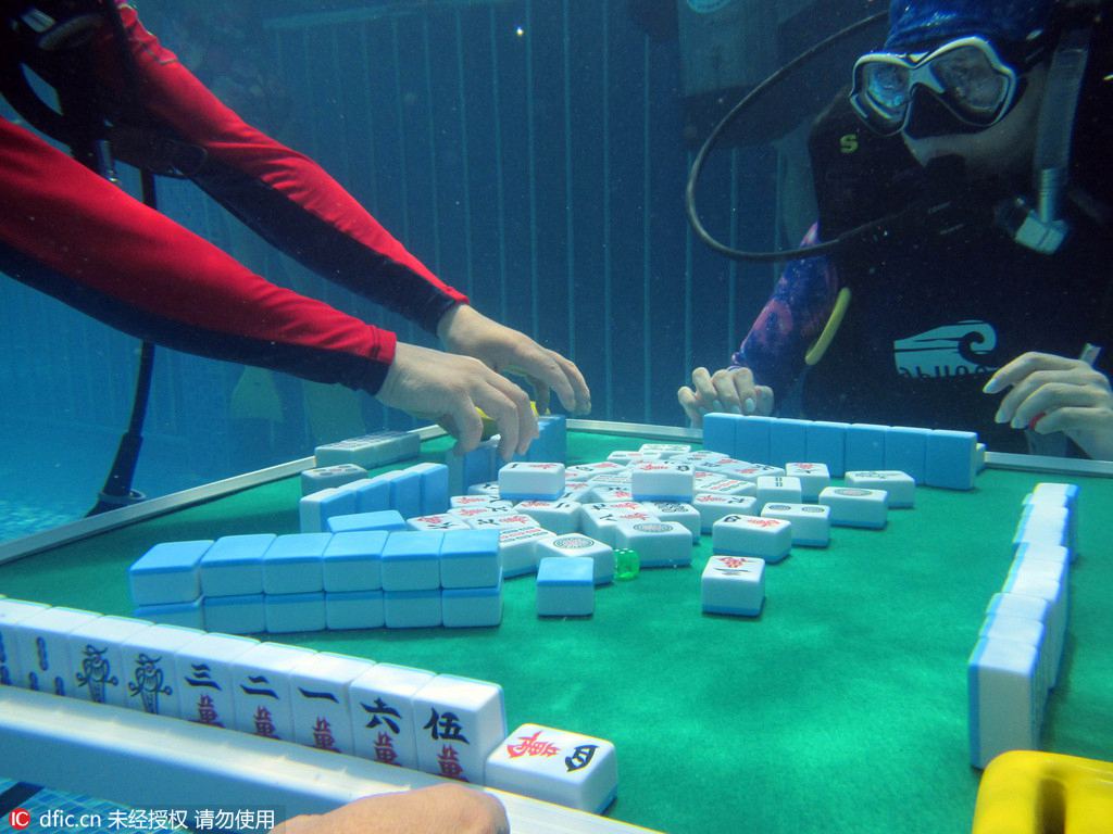 Une partie de mahjong sous l’eau