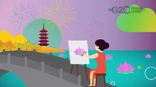 Présentation d'une vidéo promotionnelle de la ville hôte du G20 Hangzhou à l'Europe