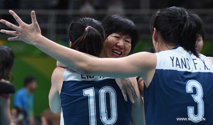 JO 2016 : l'équipe chinoise de volley-ball féminin va en finale