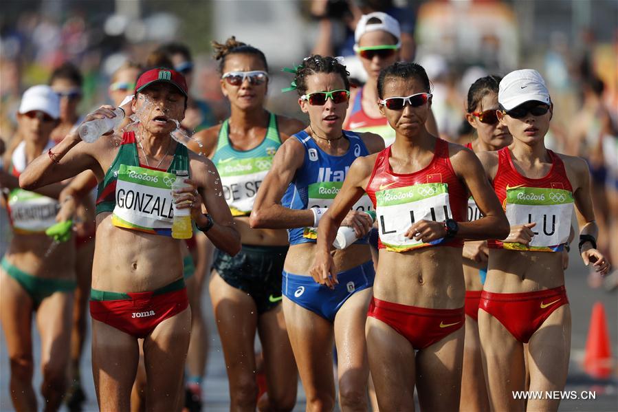 JO de Rio : la Chinoise Liu Hong remporte la médaille d'or du 20 km marche dames