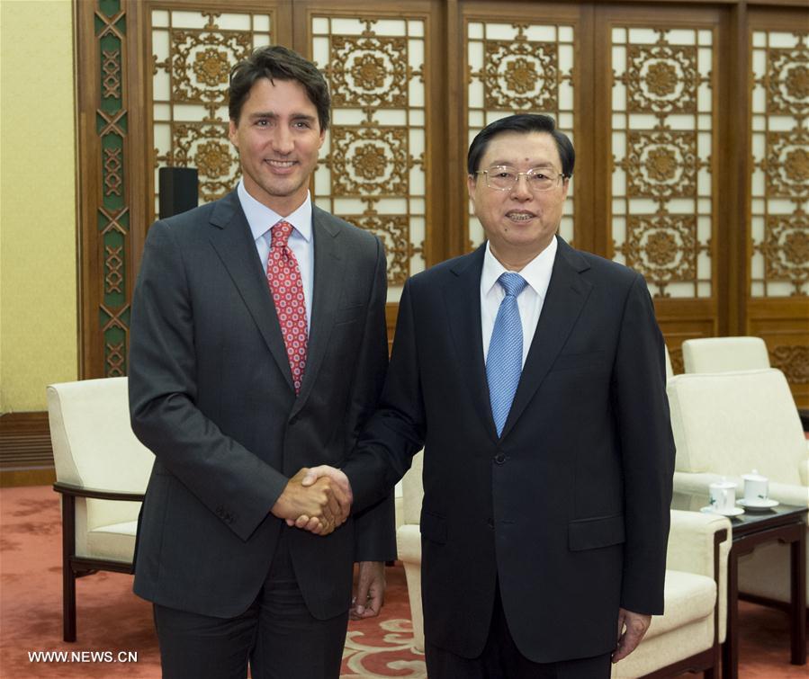 Le plus haut législateur chinois rencontre le PM canadien