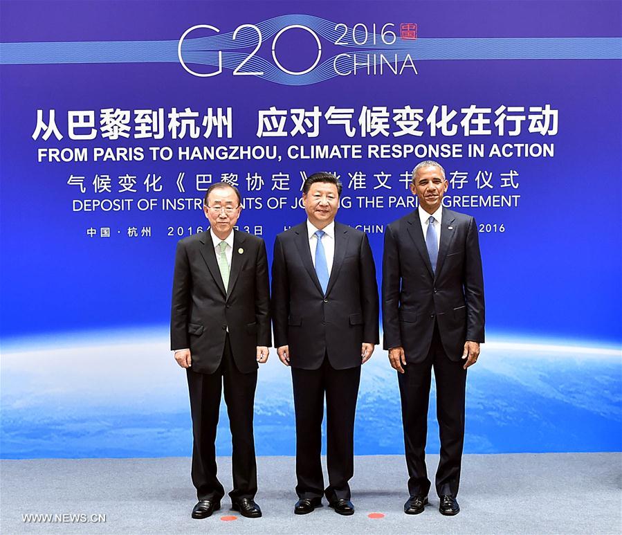 La Chine et les Etats-Unis soumettent à Ban Ki-moon leurs instruments d'adhésion à l'Accord de Paris