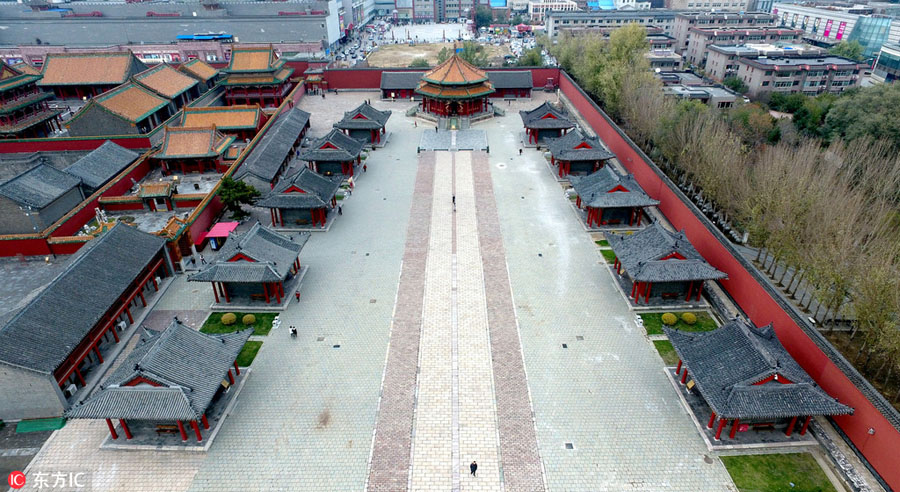 Vue aérienne du Palais impérial de Shenyang rénové