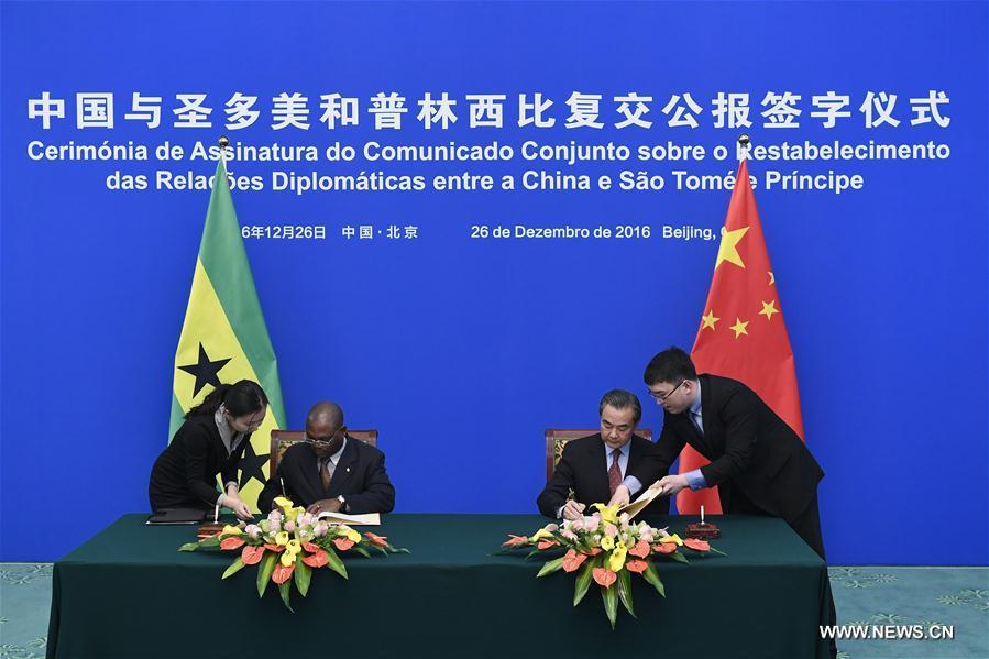 La Chine et Sao Tomé-et-Principe renouent leurs relations diplomatiques